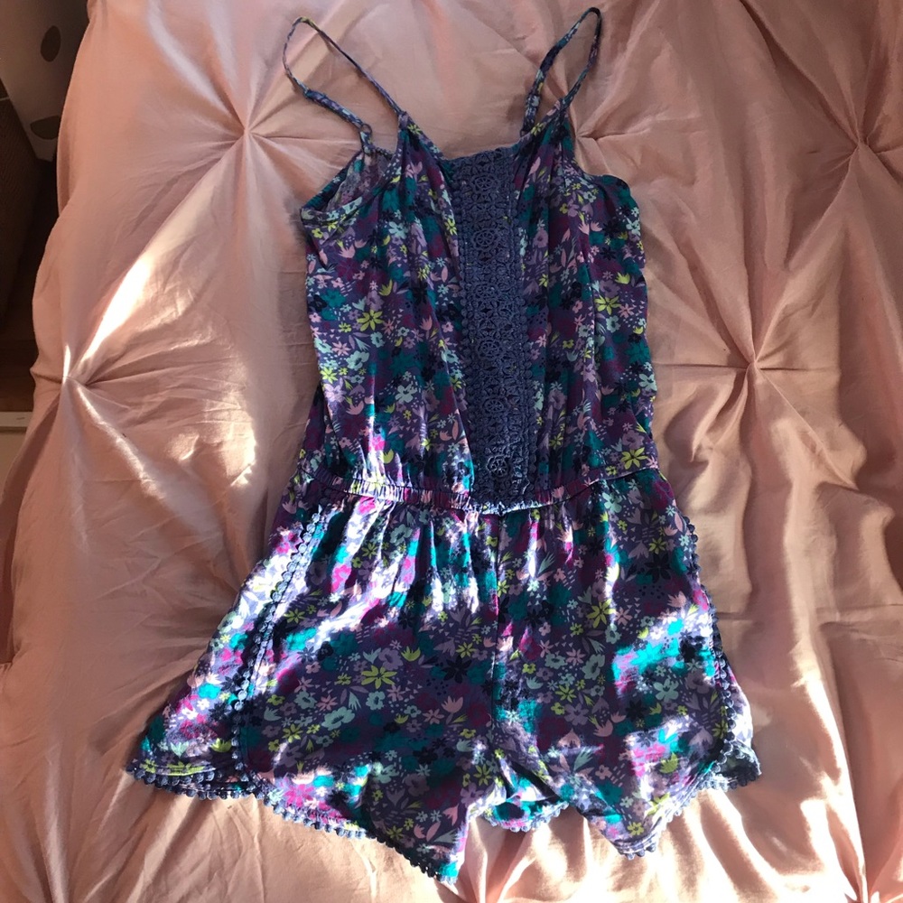 Purple flower romper